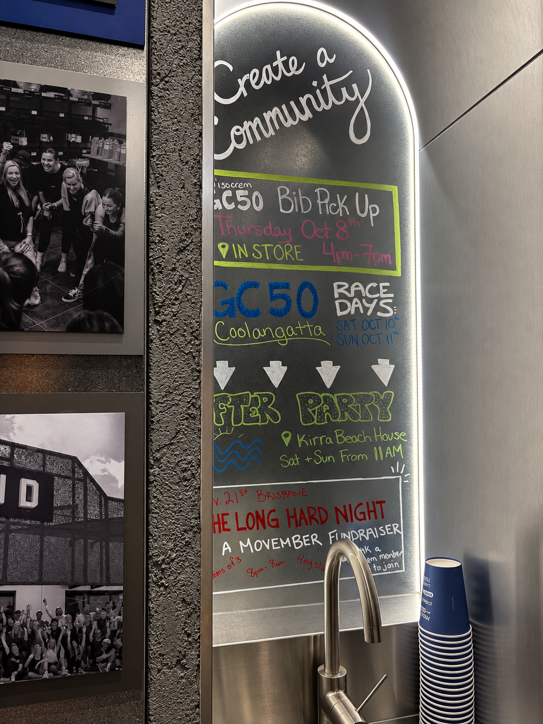 Hydration point and illuminated community mirror at LSKD Robina.