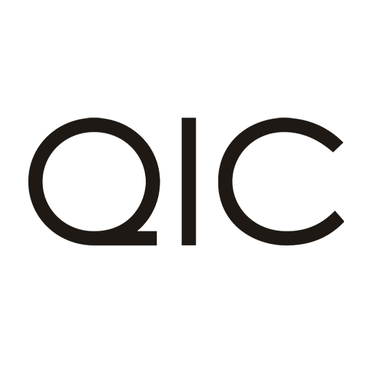 QIC logo in black and white.