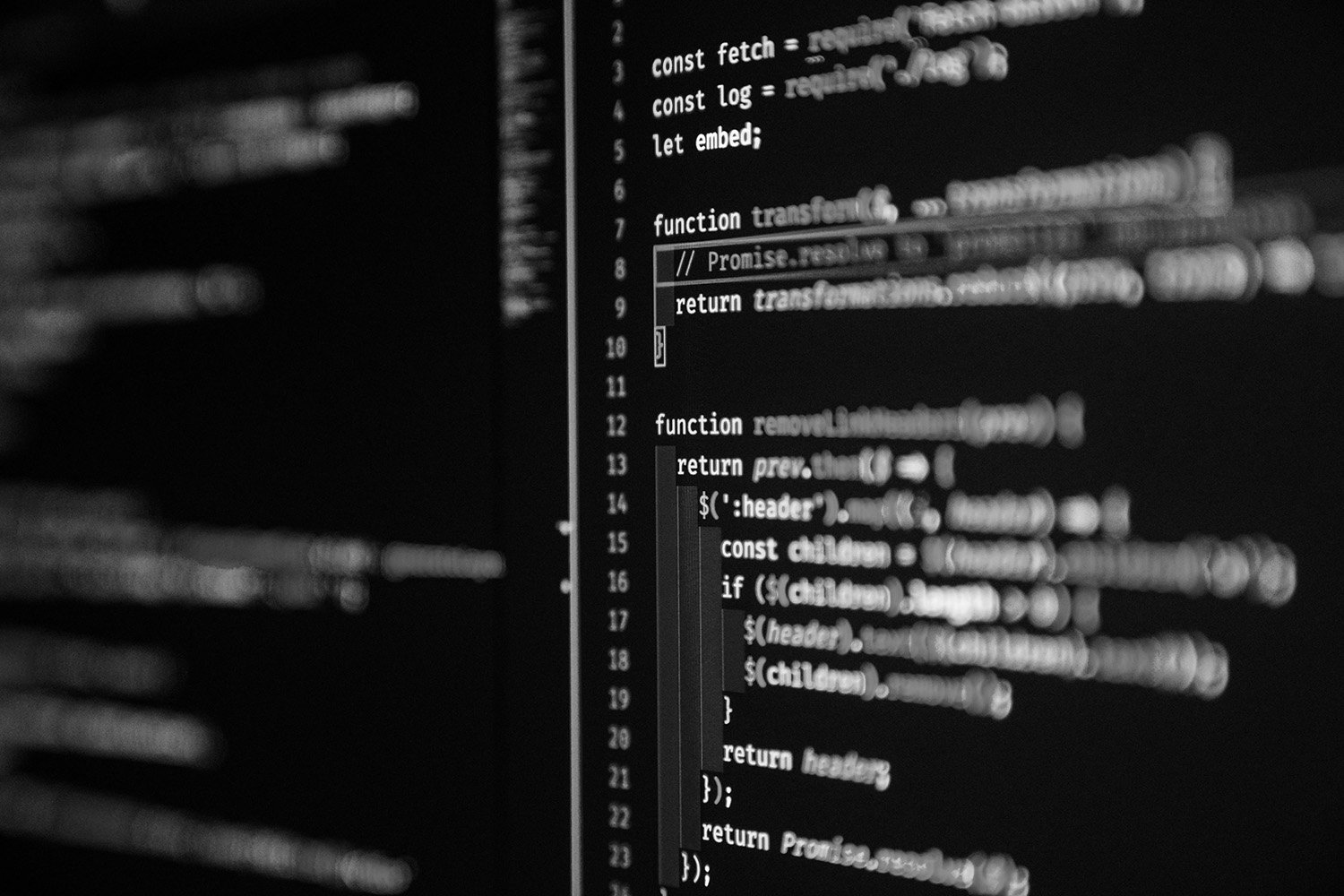 Code zichtbaar op een computerscherm.