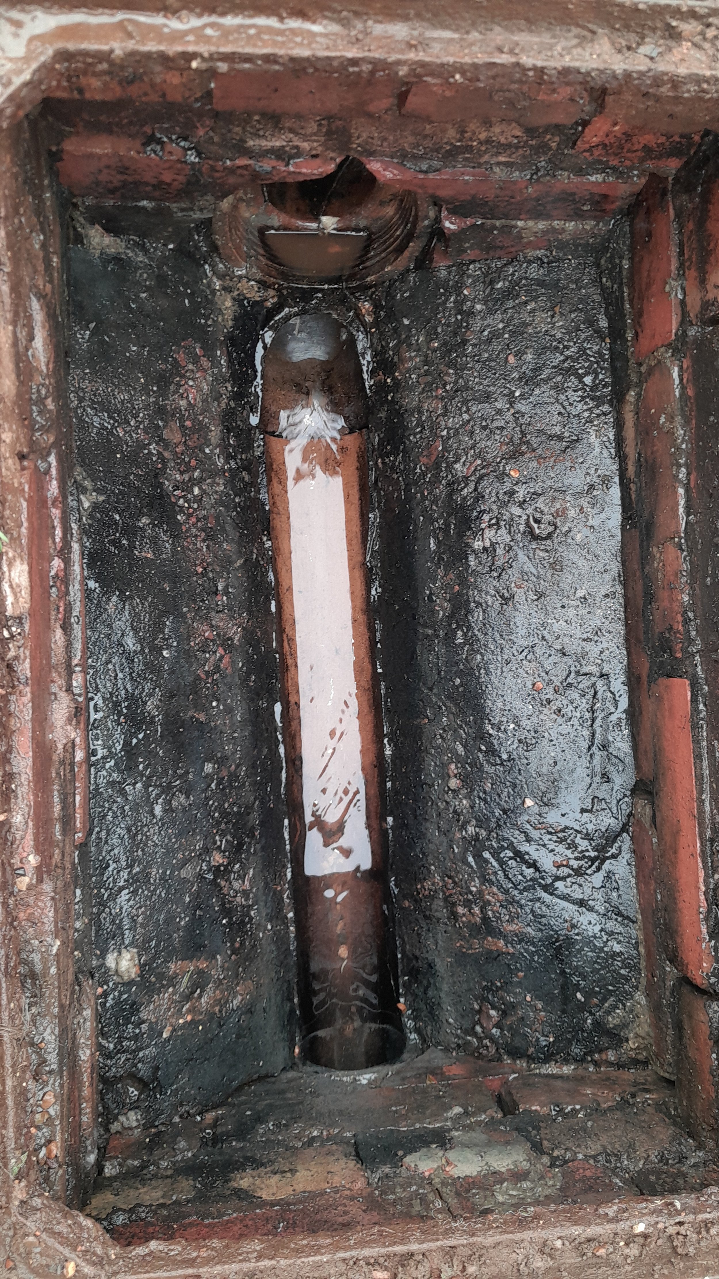 The drainage system downstream of the manhole has been cleared by jetting.