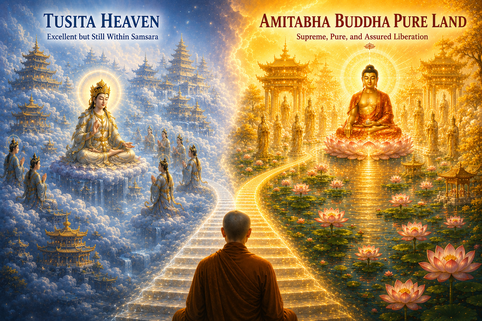 Why Seek Rebirth in Amitabha's Pure Land Instead of Maitreya's Tusita Heaven?
