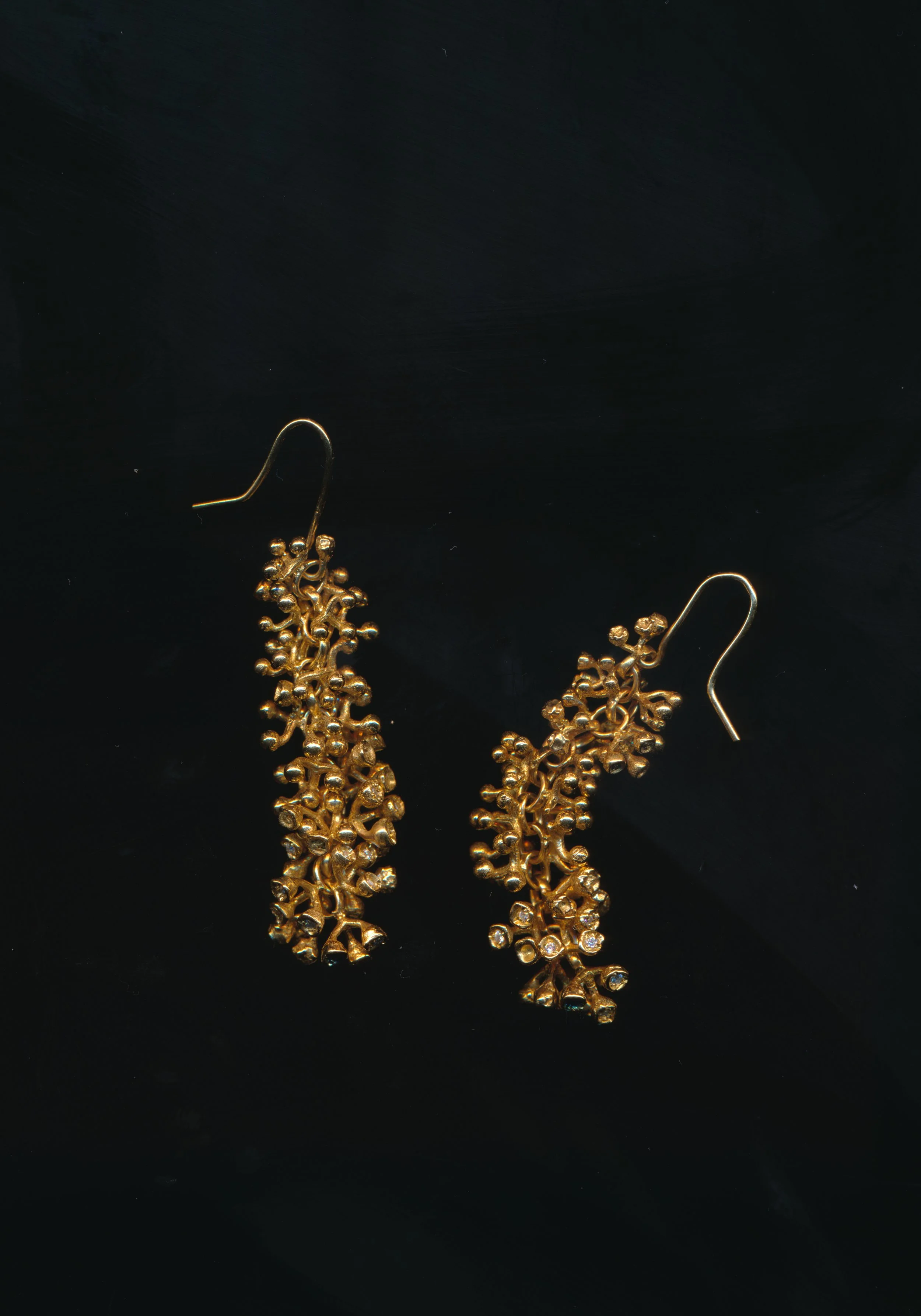 Gold Lichen Earrings