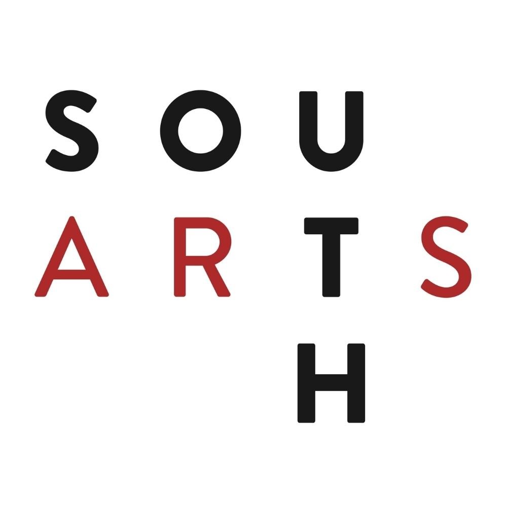 South Arts logo with “SOUTH” in black stacked above “ARTS,” with A, R, and S in red and T in black.