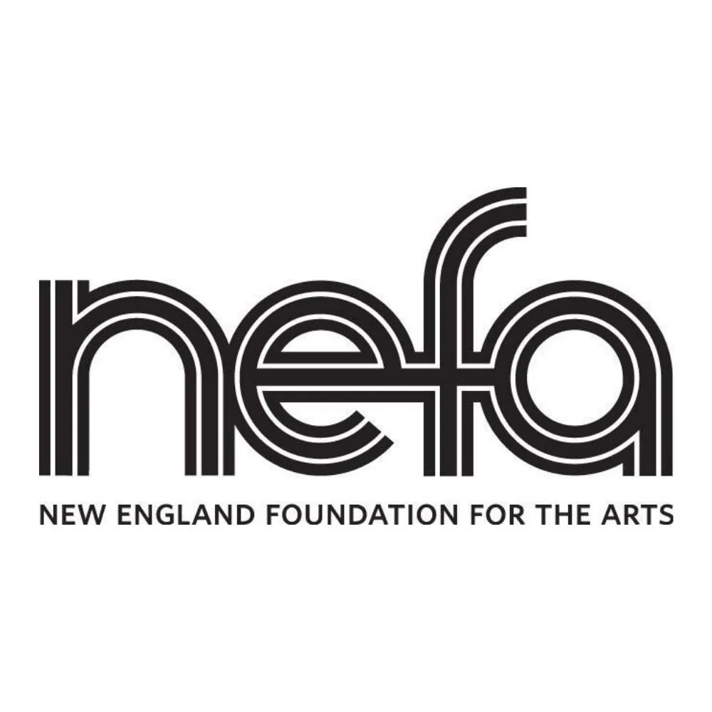 The letters "N," "E," "F," and "A" in lowercase and bolded black text with the words "New England Foundation for the Arts" below them in capitalized, bold and black text