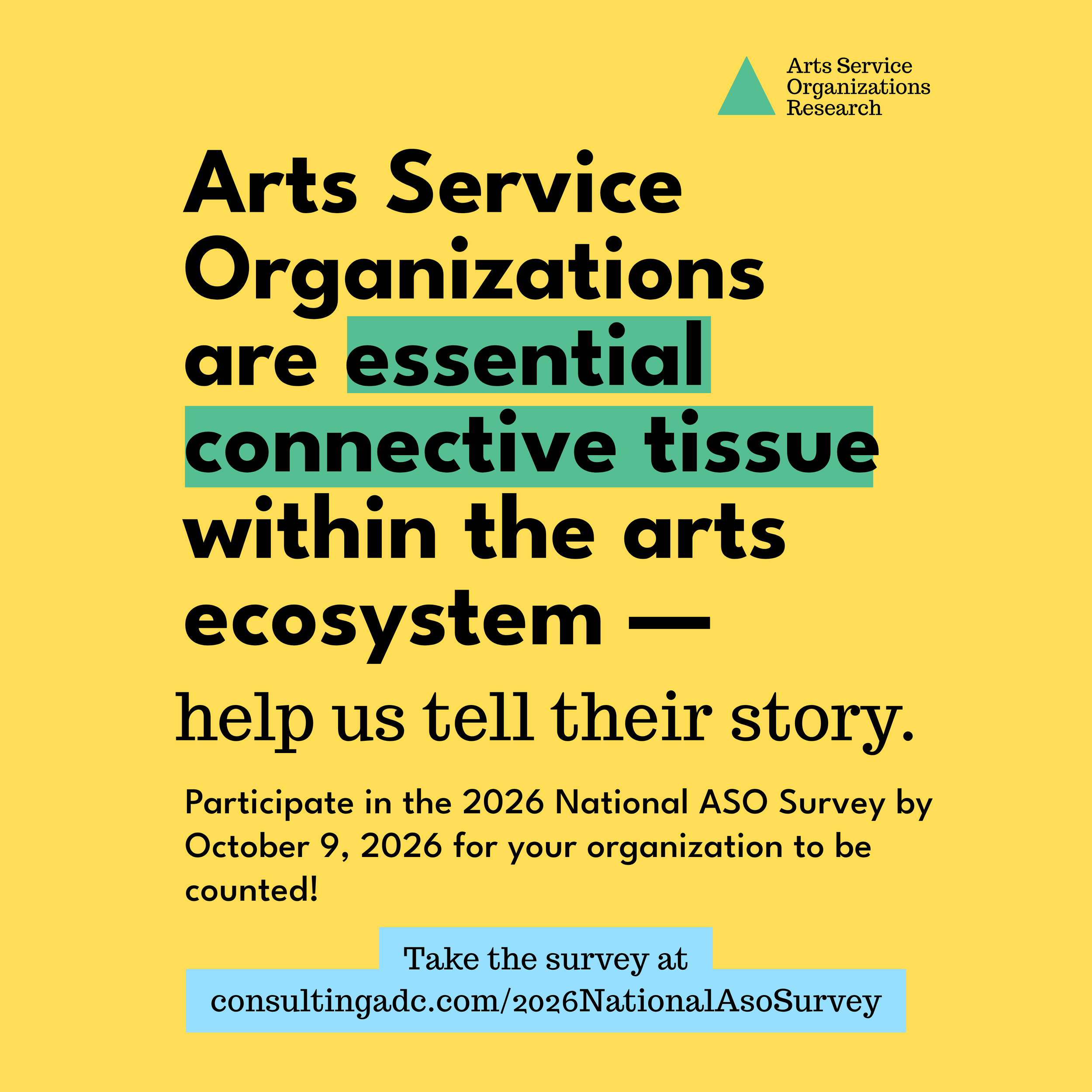 2026 National Arts Service Organizations (ASO) Survey is LIVE