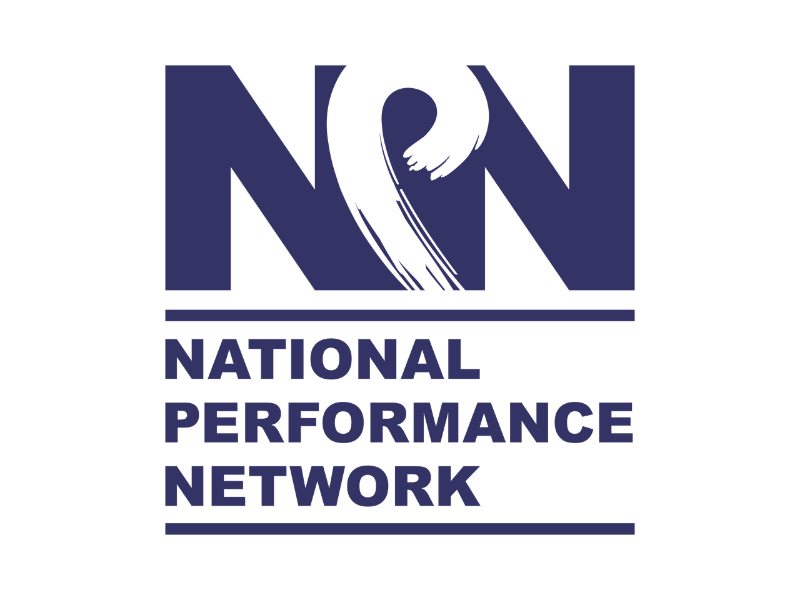 National Performance Network logo in dark purple and white, featuring a stylized abstract bird or wing symbol above the words ‘NATIONAL PERFORMANCE NETWORK’ in bold uppercase lettering.