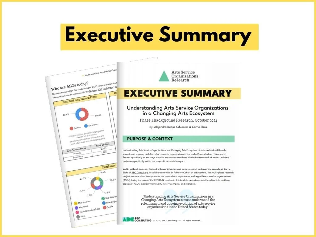 Graphic on a white background with black text and pages from the executive summary.