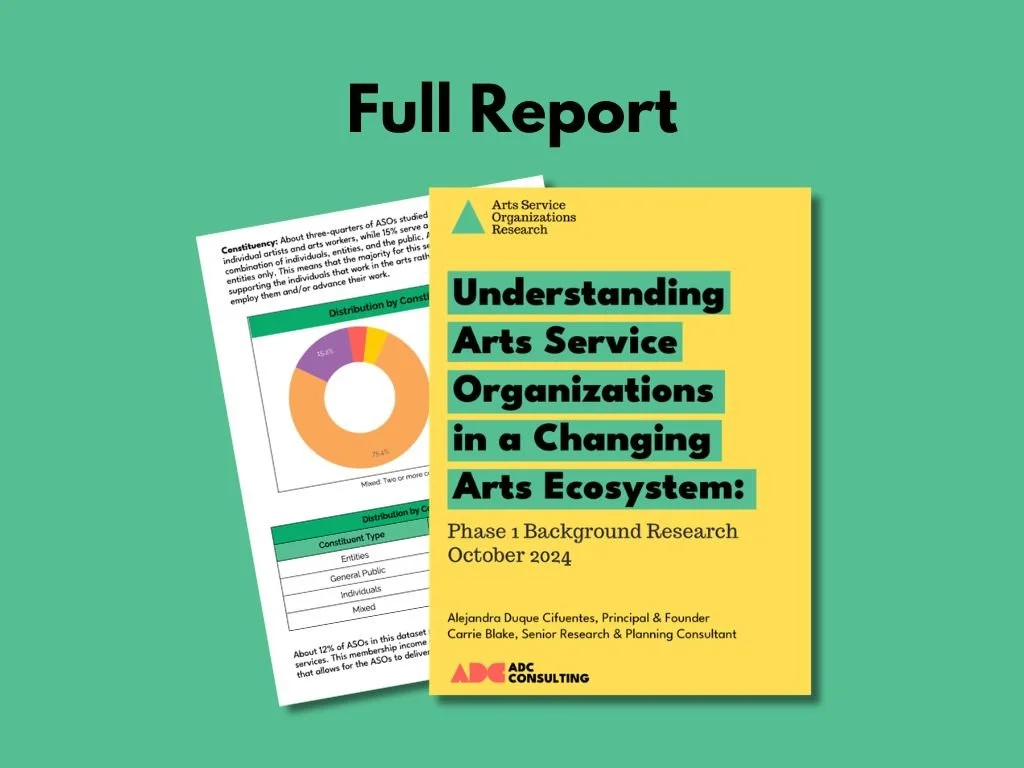 Graphic on a green background with black text and pages of the report.