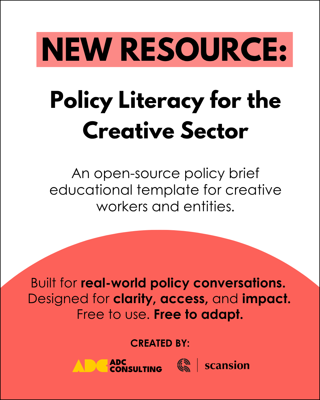 A graphic titled “New Resource" in black text on a white background with light red accents.