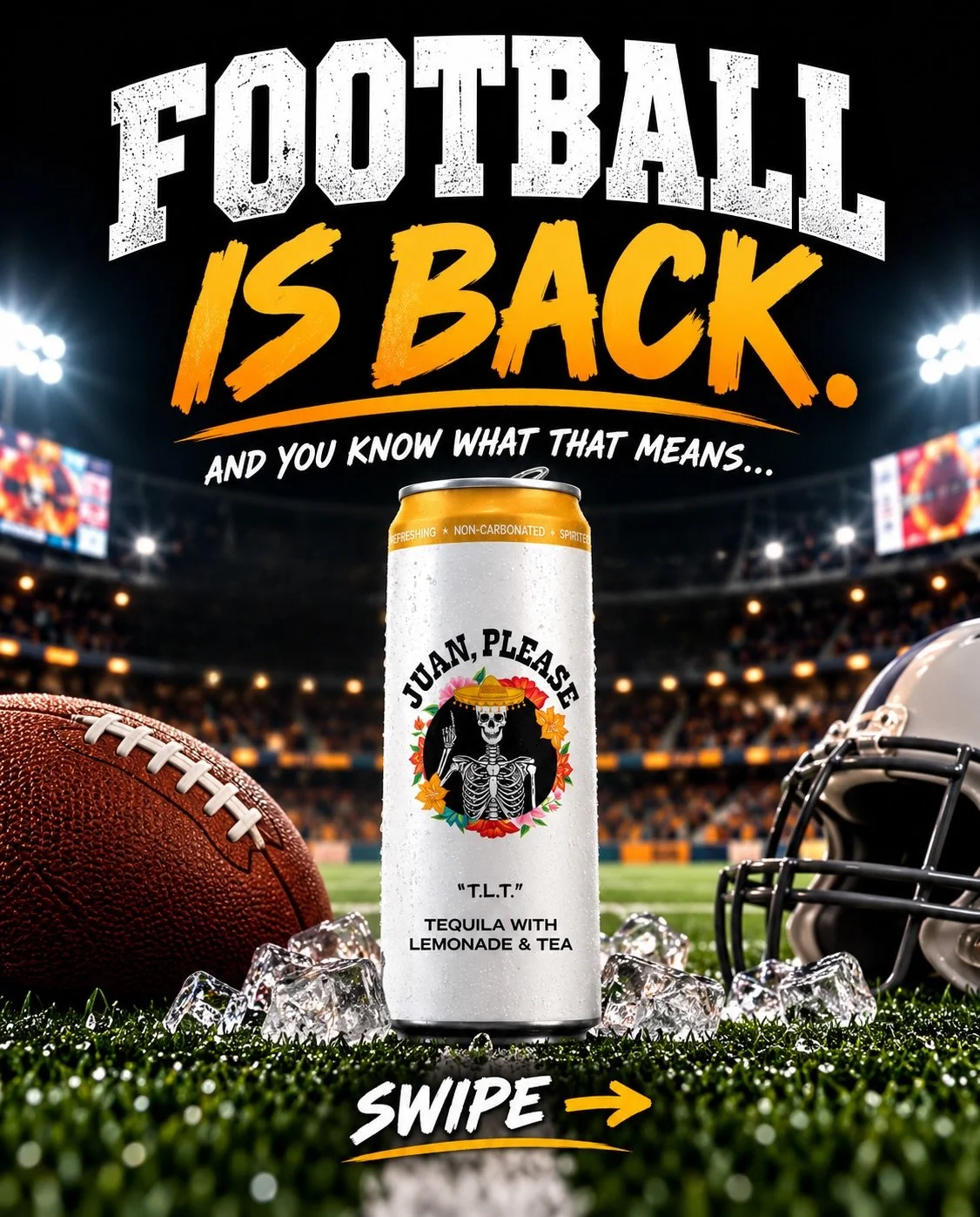 🏈 FOOTBALL IS BACK. AND YOU KNOW WHAT THAT MEANS&hellip;☝️💀
Ask your local bar if they have the 4th and Juan deal!
Buy 4, Get the 5th FREE.

Grab your crew, grab some Juan, and make game day a little more refreshing.

Tequila. Lemonade. Tea.
Only J