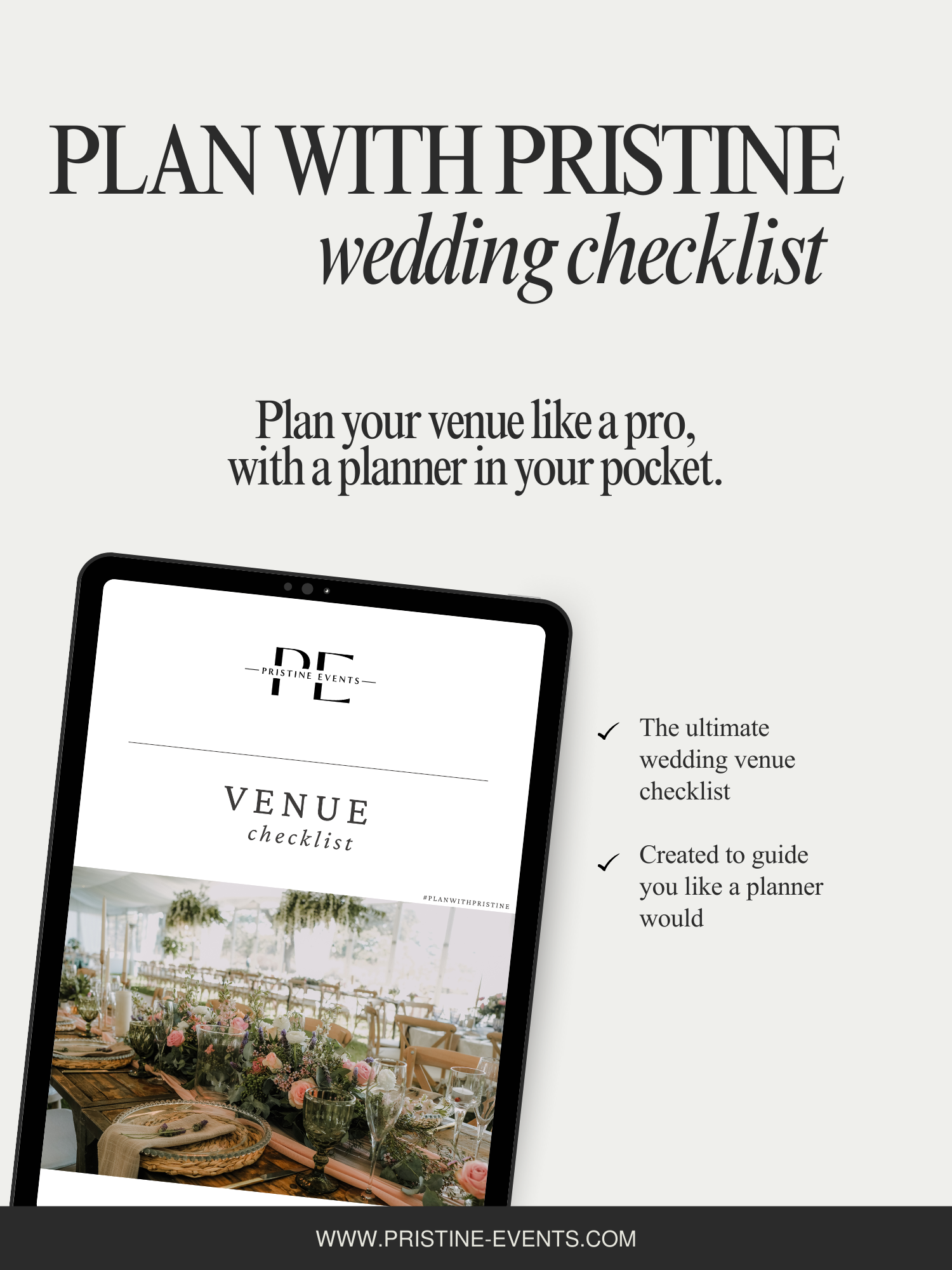 Plan With Pristine: Venue Checklist