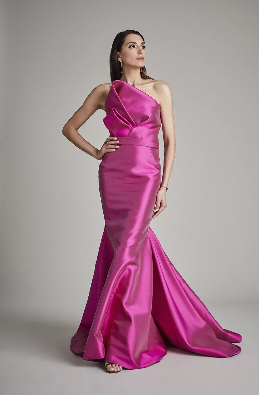 Silk Wool Fuchsia Wedding Dress | Fite Fashion