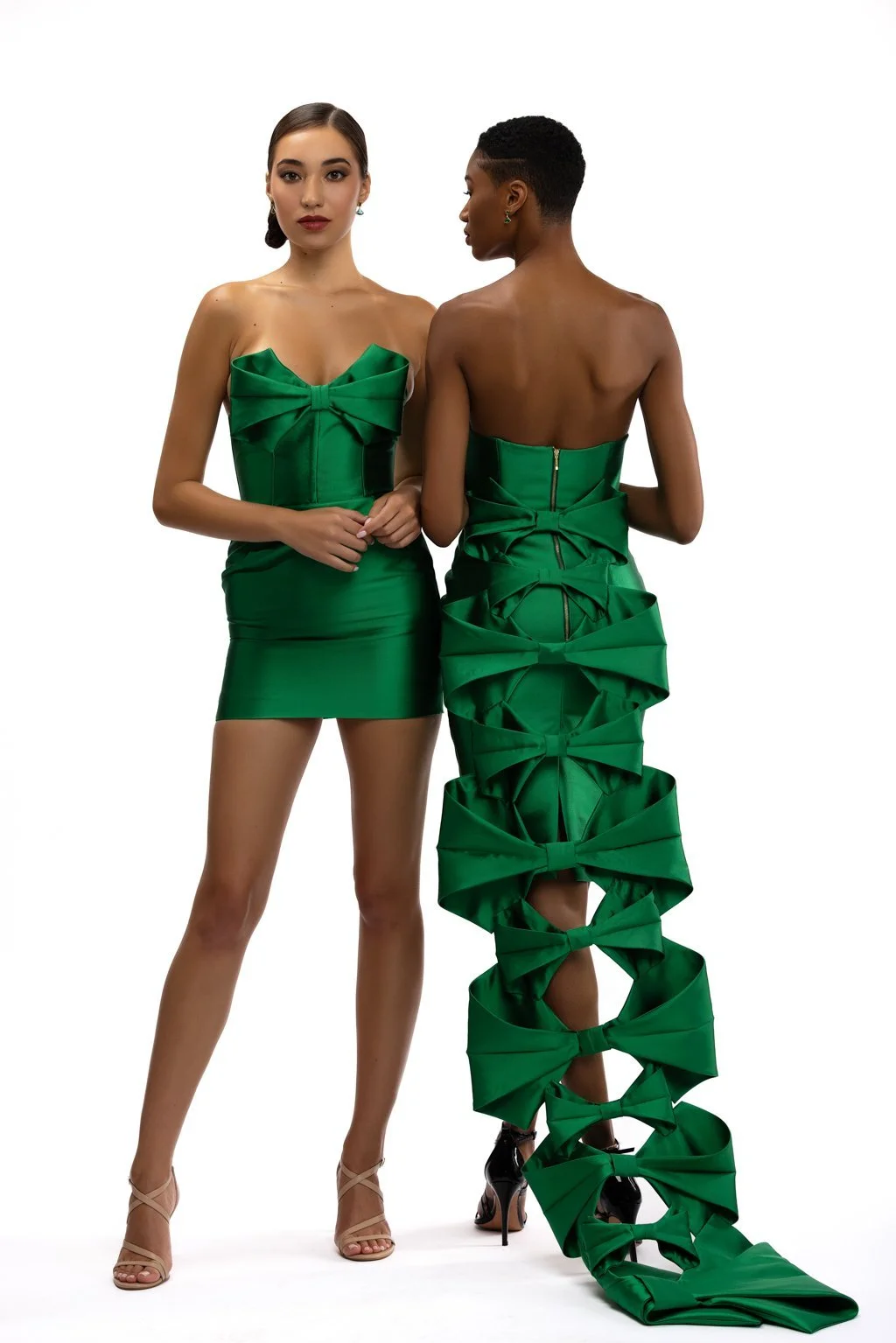 Emerald Cocktail Dress with Bow Train Fite Fashion - Main Image