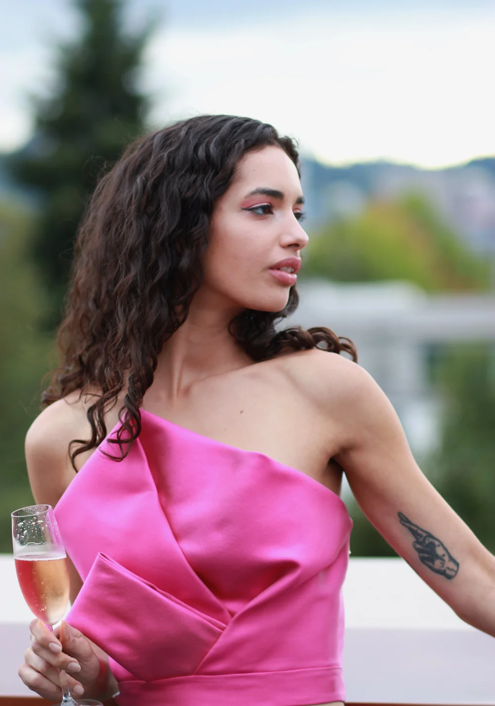 Deconstructed Bow Bodice in Fuchsia