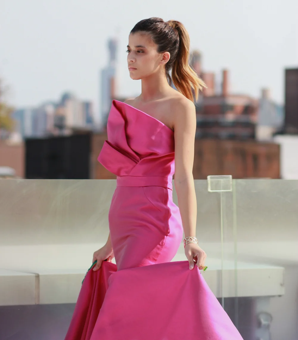 Fuchsia Deconstructed Bow Bodice and Gown
