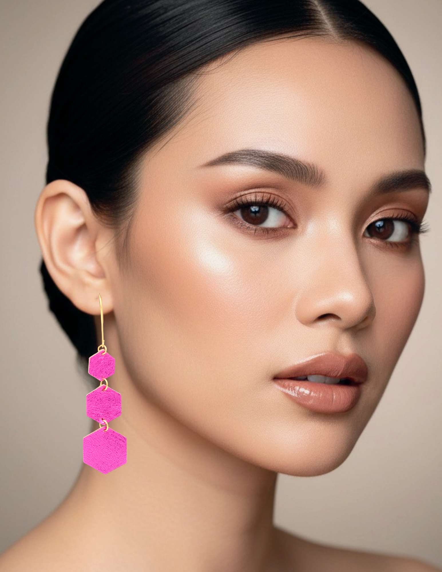 Fuchsia Hex Earrings Collection
