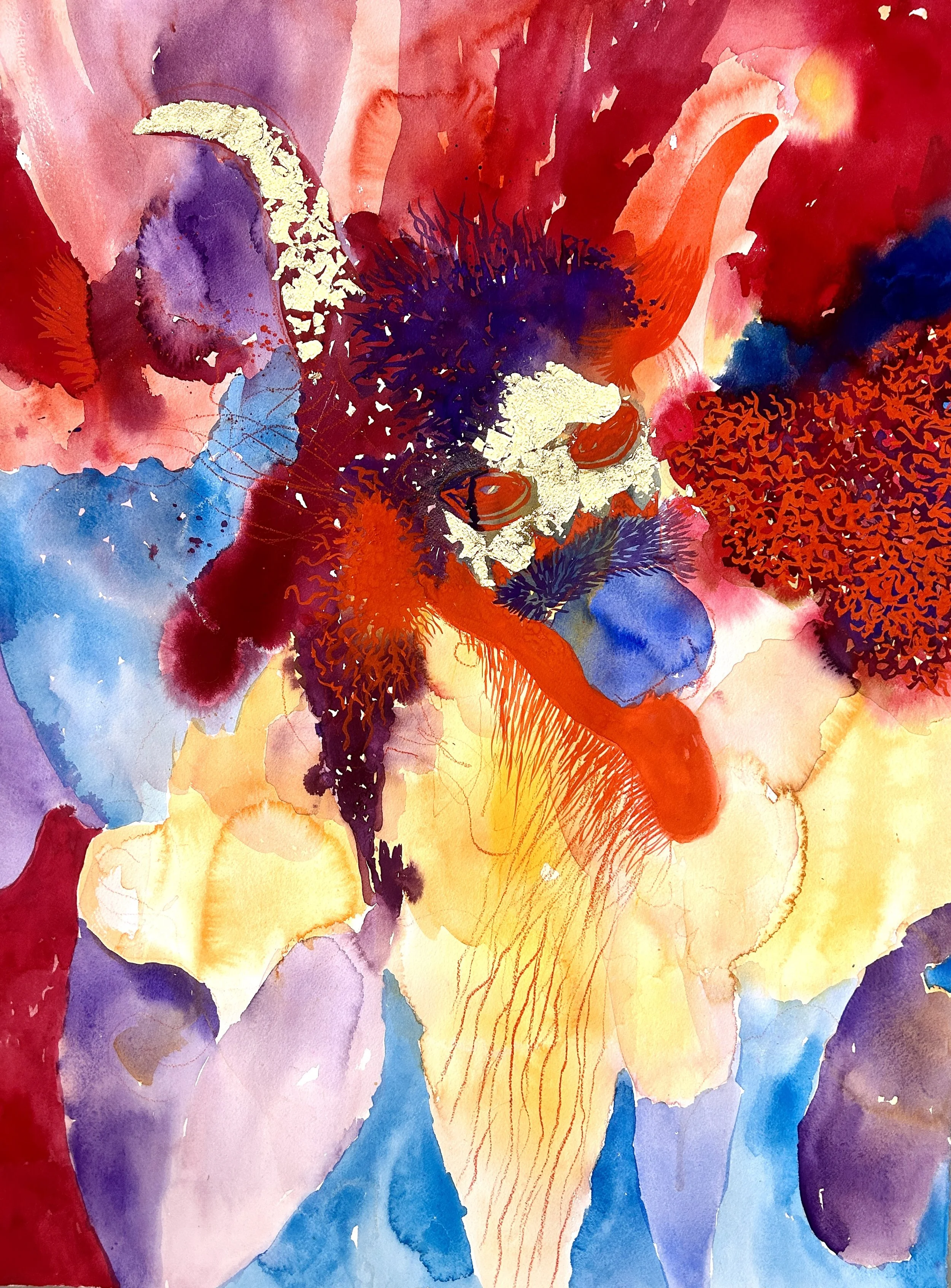 Kuker, gouache and gold leaf on 
Arches paper, 24"x36", $600
