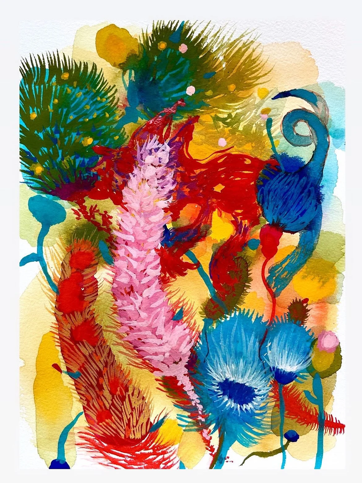 The Zmei Summons the Thunder, gouache on Arches paper, 7"x10", $300
