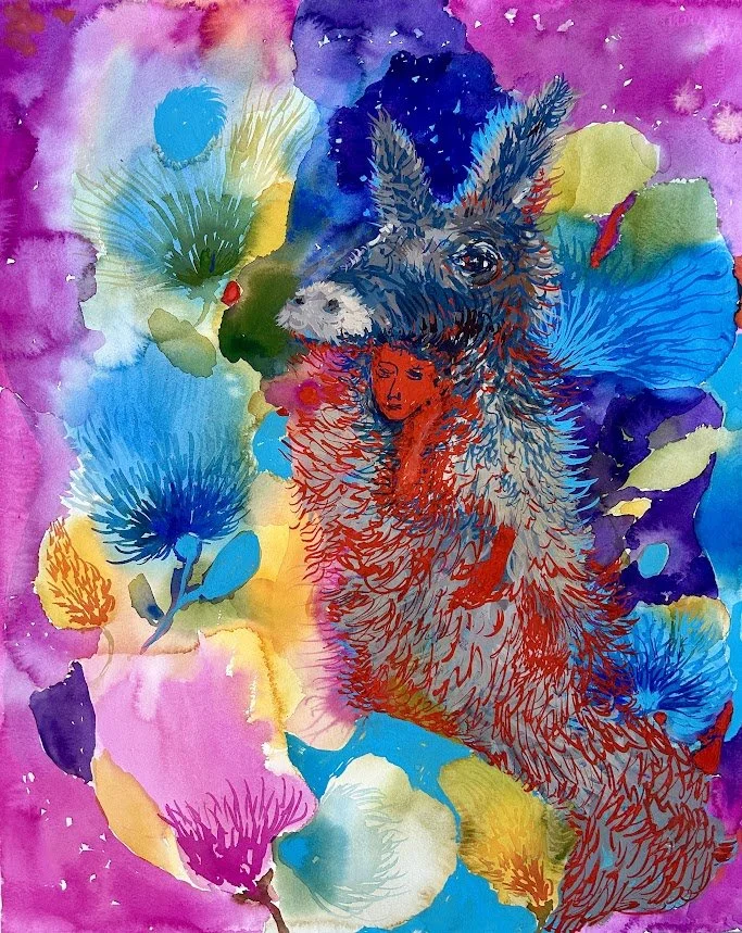 Donkey Skin, gouache on Arches paper, 12"x16", $300
