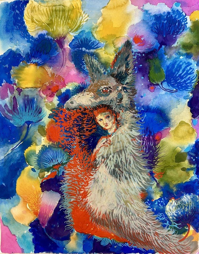 Donkey Skin, gouache on Arches paper, 12"x16", $400