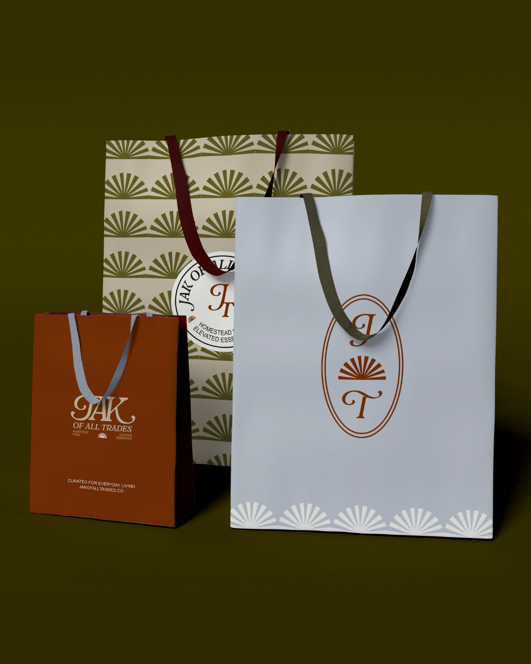 JAK of All Trades Brand Identity | Elevated Home Goods and Lifestyle Brand - Gift Bag Design