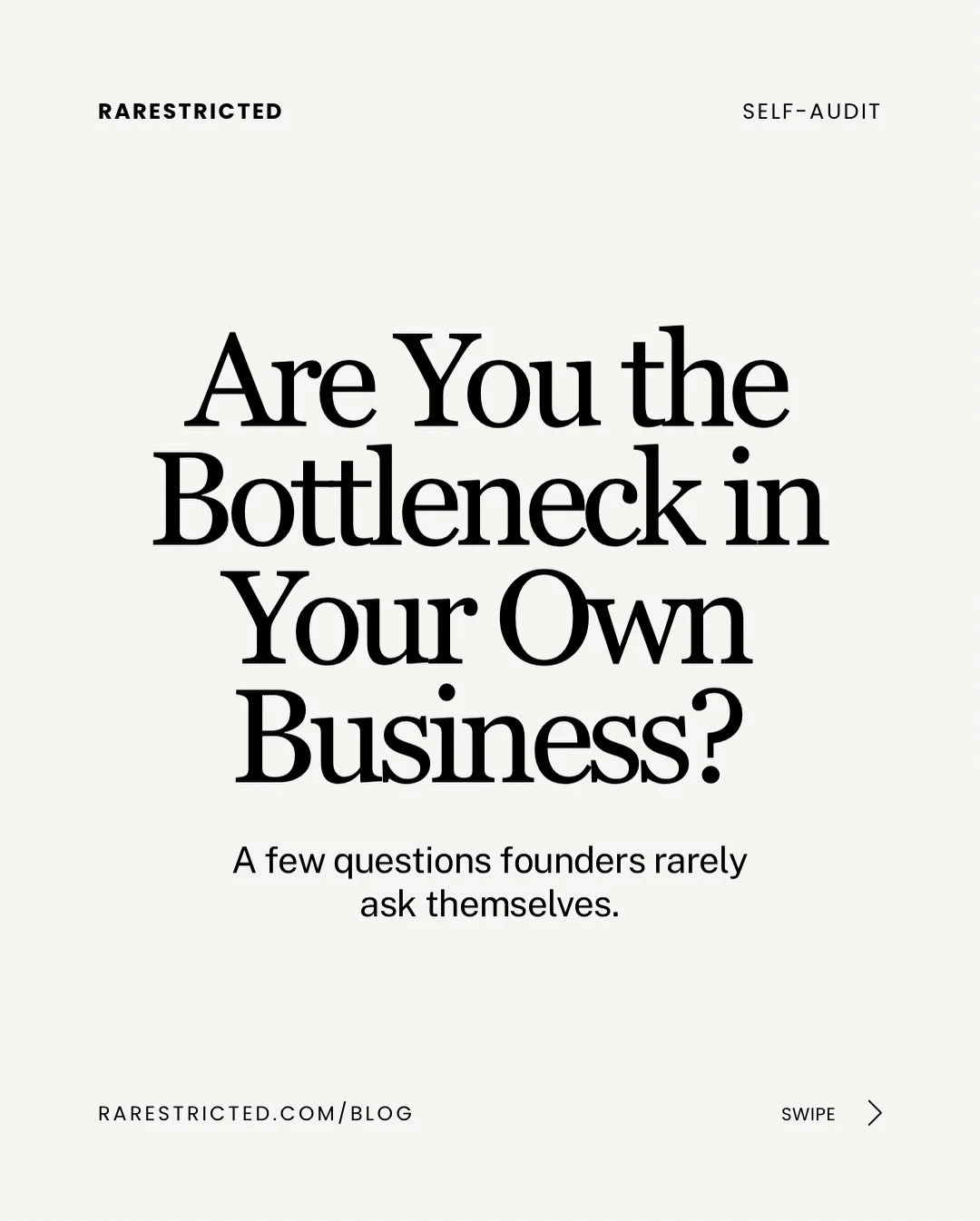 Are you the bottleneck in your own business?

Most founders don&rsquo;t notice it at first.

Growth increases. Decisions pile up. Everything starts routing back to you.

&bull; Campaigns wait for approval &bull; Sales slow down &bull; Teams stop maki
