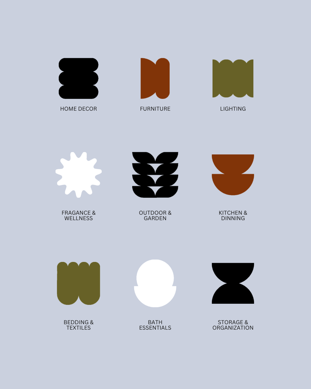 JAK of All Trades Brand Identity | Elevated Home Goods and Lifestyle Brand - Category Iconography