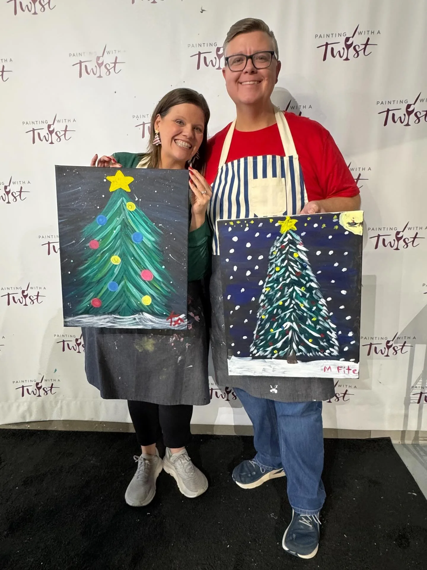 We painted with family today. 🎄🤩🎉