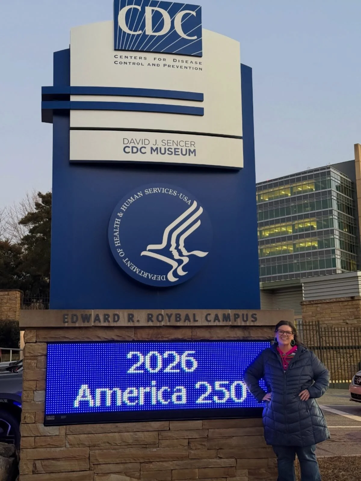 I&rsquo;m in Atlanta this week delivering leadership trainings for work. 

My friend walked to CDC with me to ensure I got a photo there. He knew that was important to me. 

The folks here at CDC do diligent, life-saving work that keeps us safe, and 