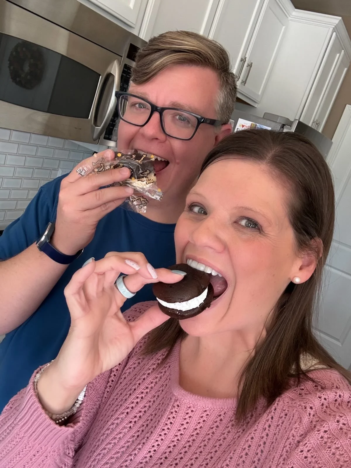 My mentor and dear friend sent us these delicious whoopie pies, and we didn&rsquo;t waste any time trying them!

I had just finished facilitating a training for work when they arrived, so the timing was wonderful, too. 

What a gift. 🩷🩷🩷