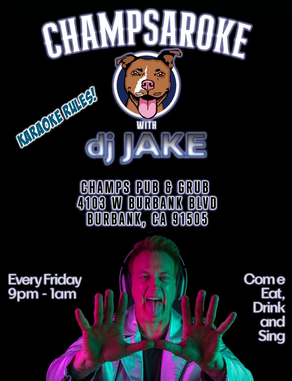 DJ Jake in Burbank for karaoke at Champs Sports Pub