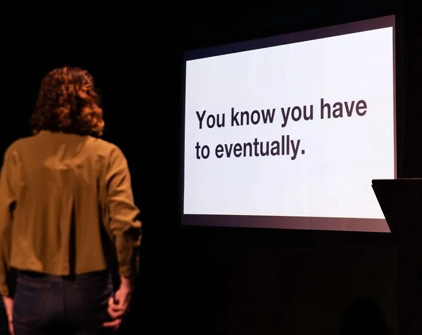 Becca has to face the inevitable, and so do you! 🙃Tickets won&rsquo;t wait forever &ndash; get yours today 🎟️ 

TRICH opened yesterday to a sold-out house at @luna.stage and runs through March 25. The Saturday matinees are on the verge of selling o