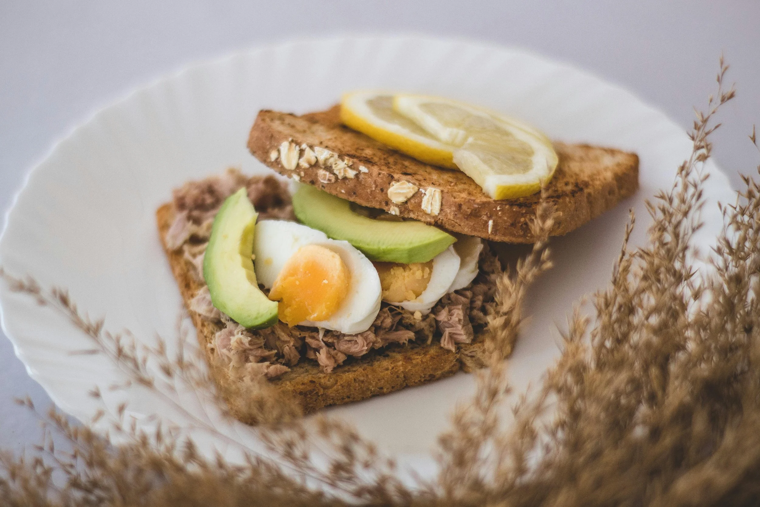 Eggs on toast with avocado is shown in the image 
