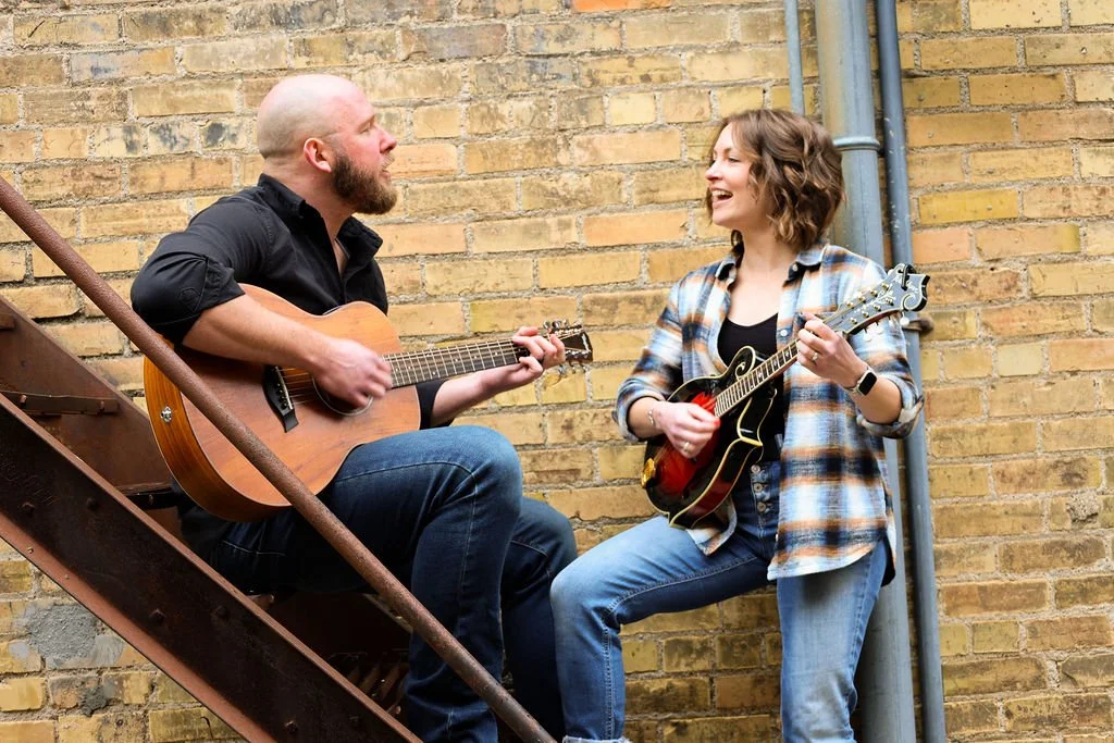 Ray and Kayla Noble playing their instruments in Western Minnesota