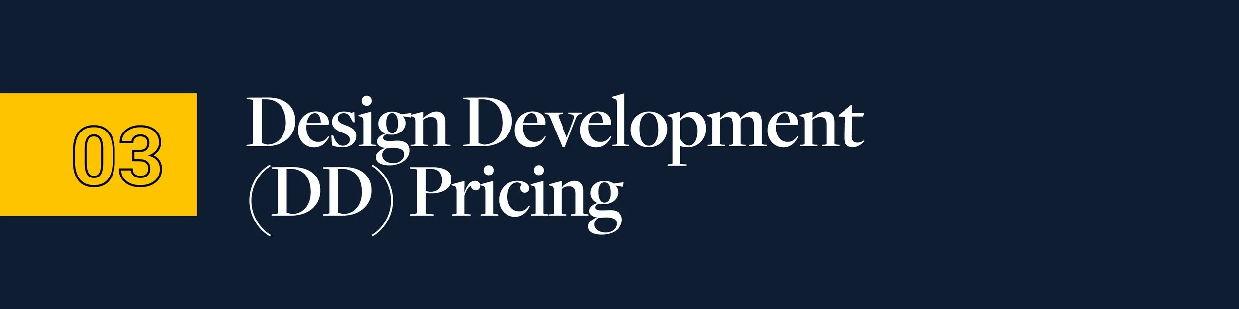 Design Development Pricing