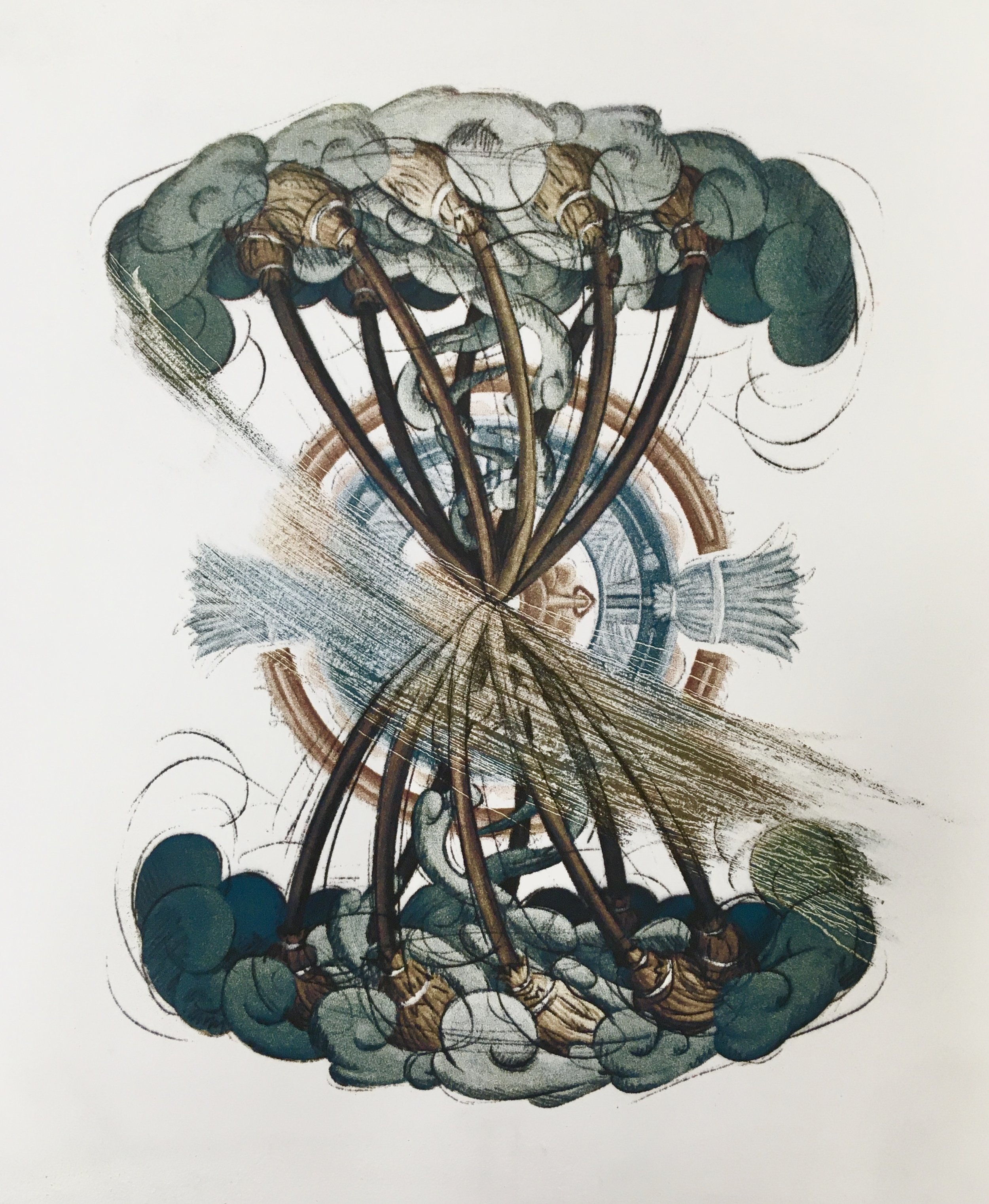 Sweep, 2023, Dyed floor dust filtered through silkscreen