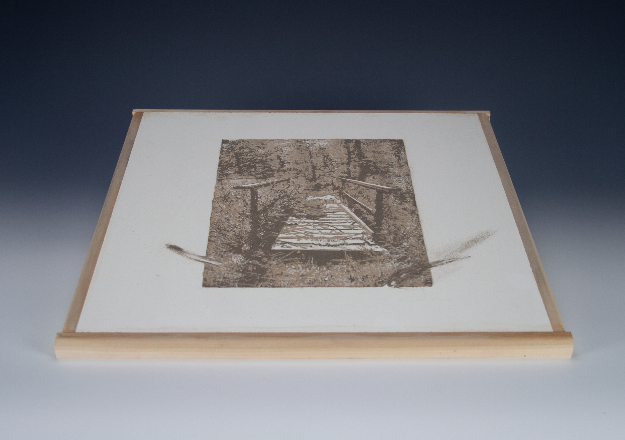 A Bridge to Nowhere, 2022, Floor dust filtered through silkscreen