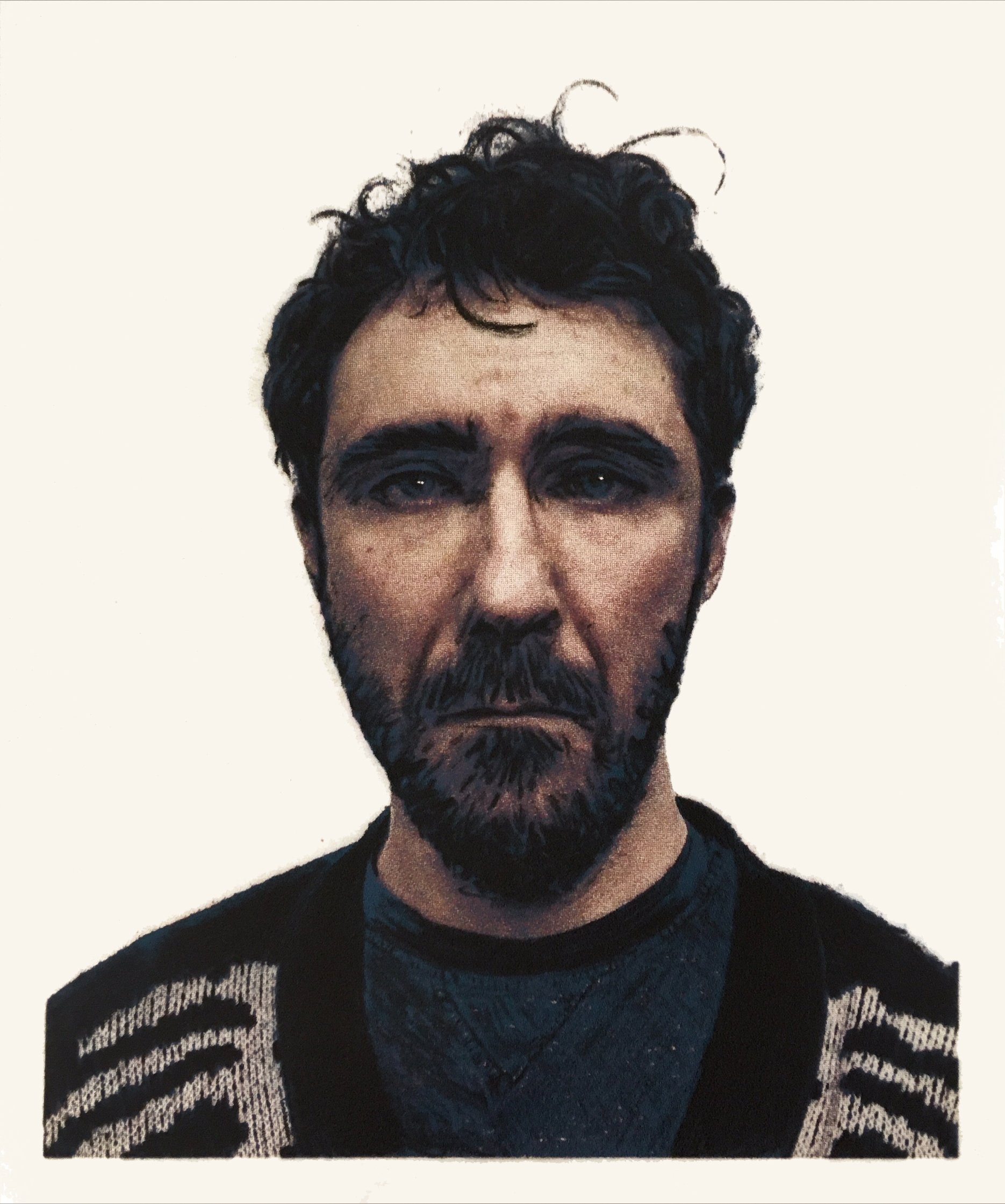 Self Portrait, 2023, Dyed floor dust filtered through silkscreen