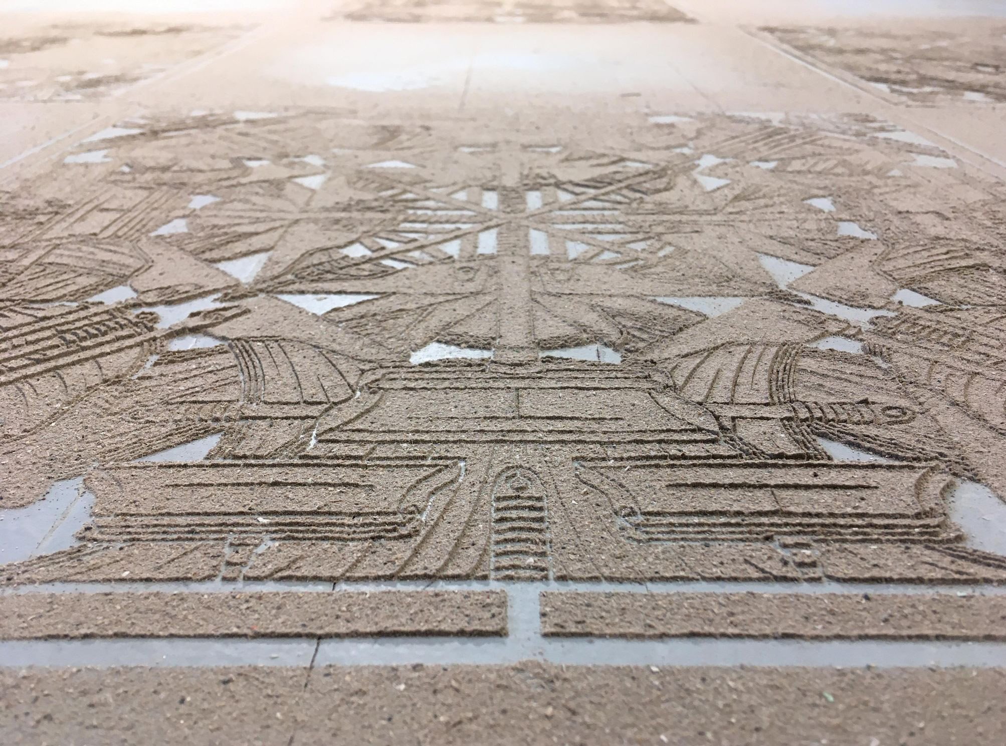 Sweep, 2022, Floor dust filtered through stencil