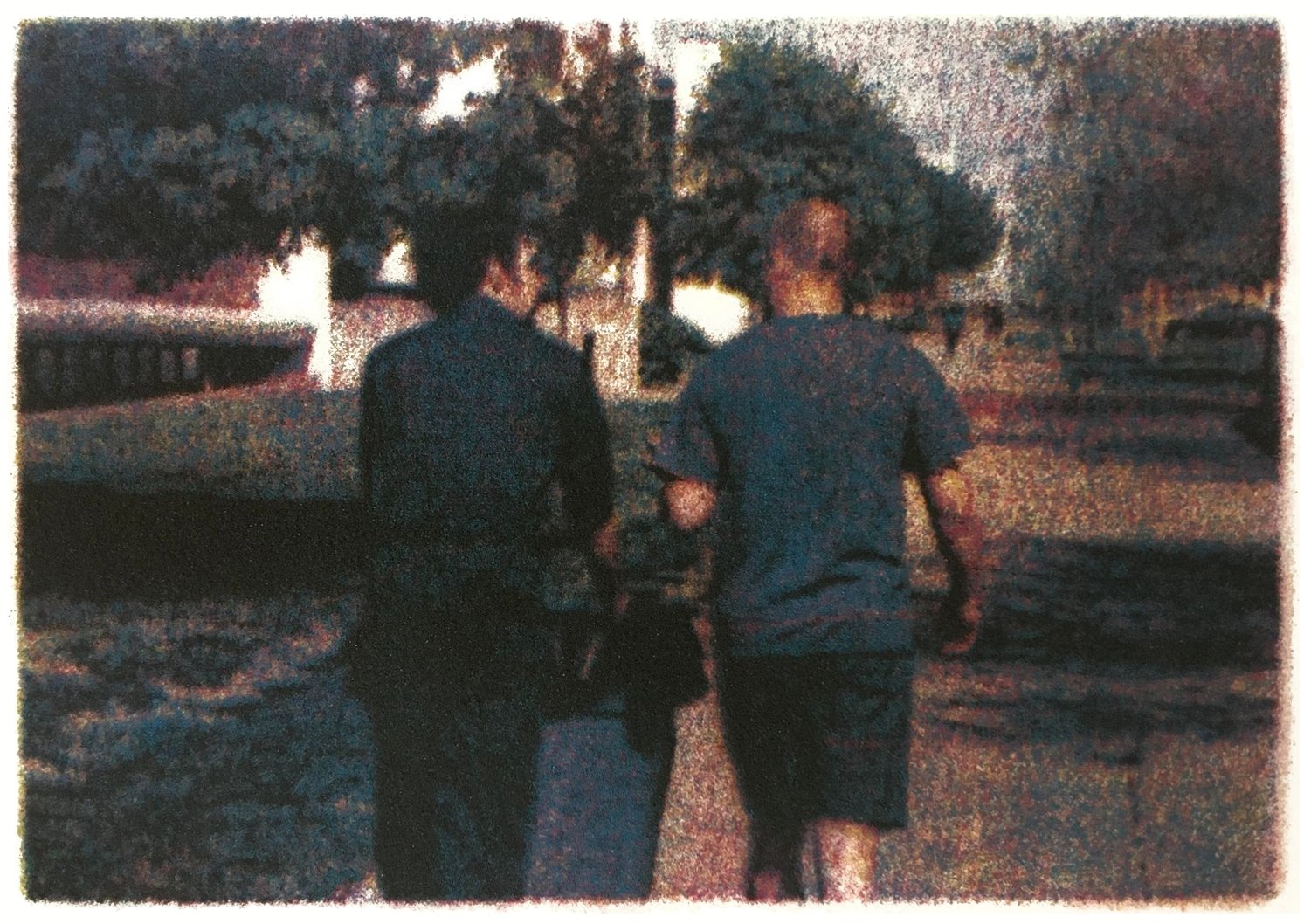 A Conversation, 2022, Dyed floor dust filtered through silkscreen