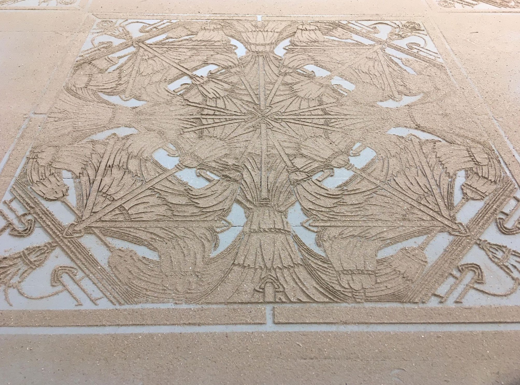 Sweep, 2022, Floor dust filtered through stencil
