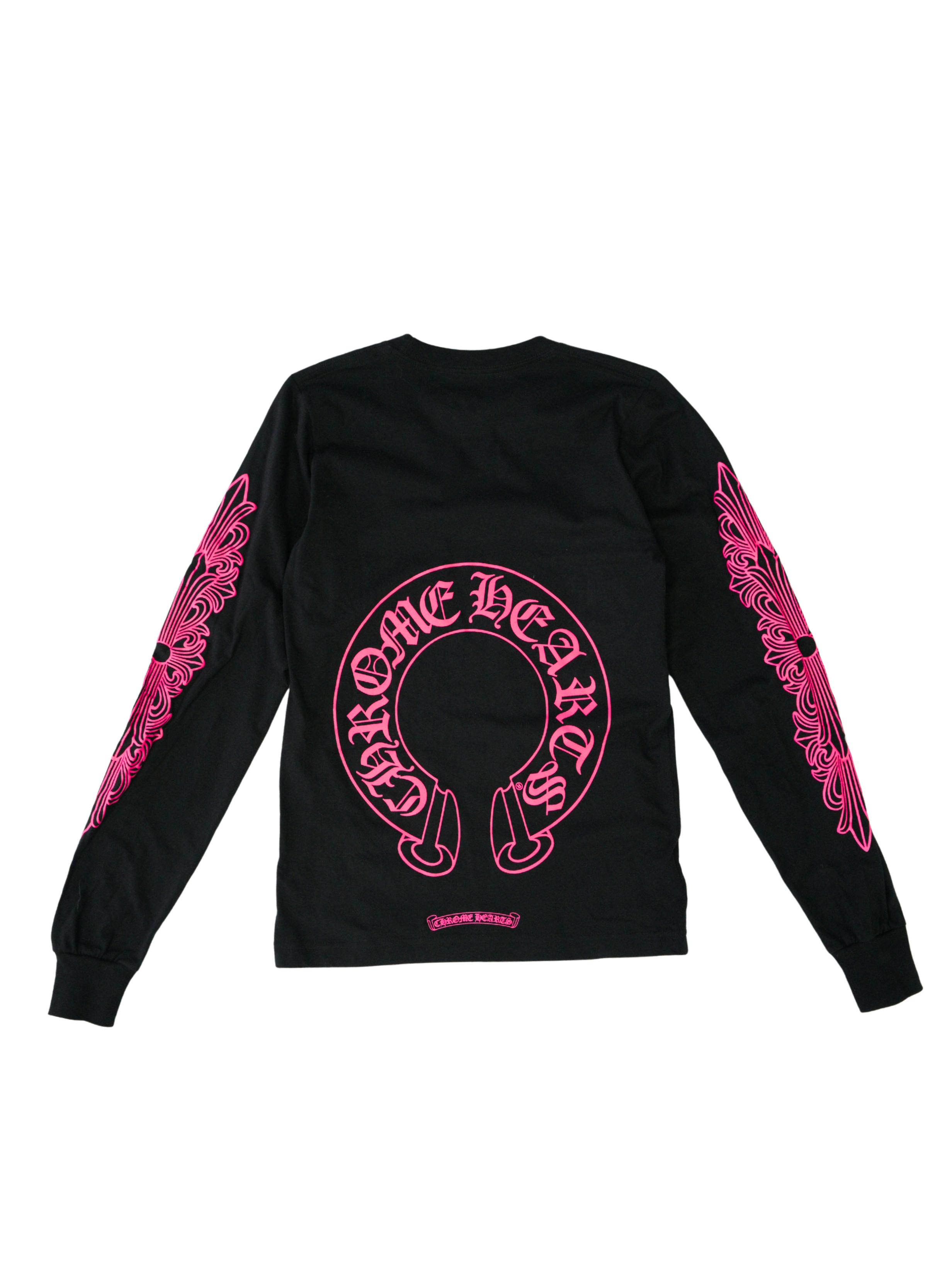 Chrome Hearts Pink Horseshoe Long Sleeve - Black