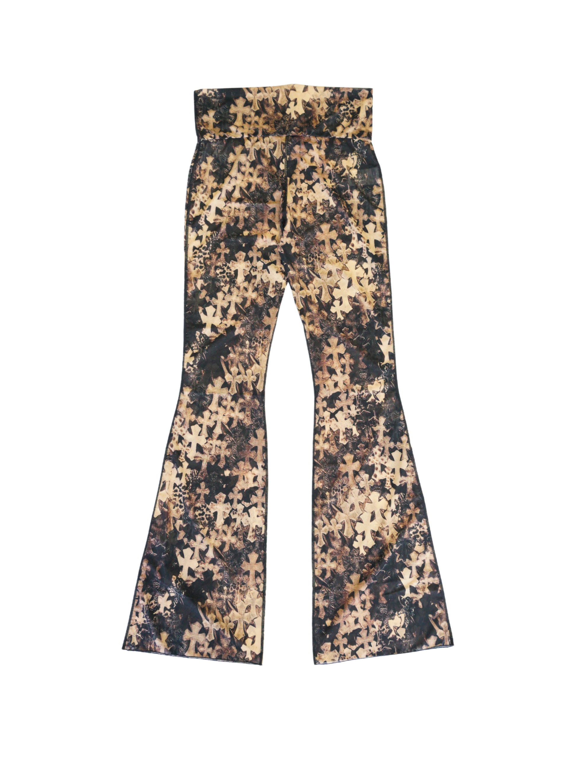 Chrome Hearts Waterfall Cross Print Sheer Mesh Pants
