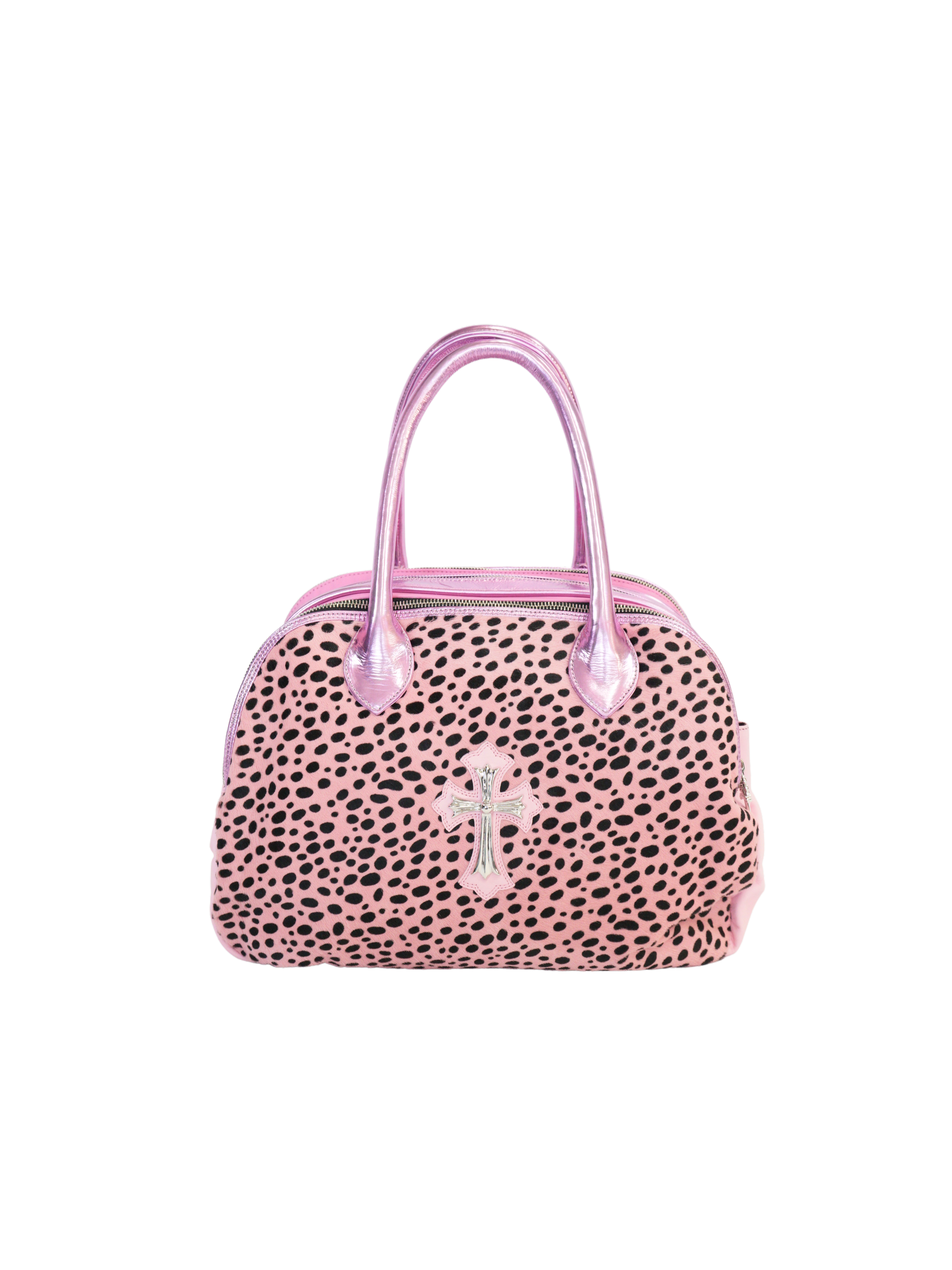 Chrome Hearts 1/1 Leopard Print Hair Cross Duffle Bag