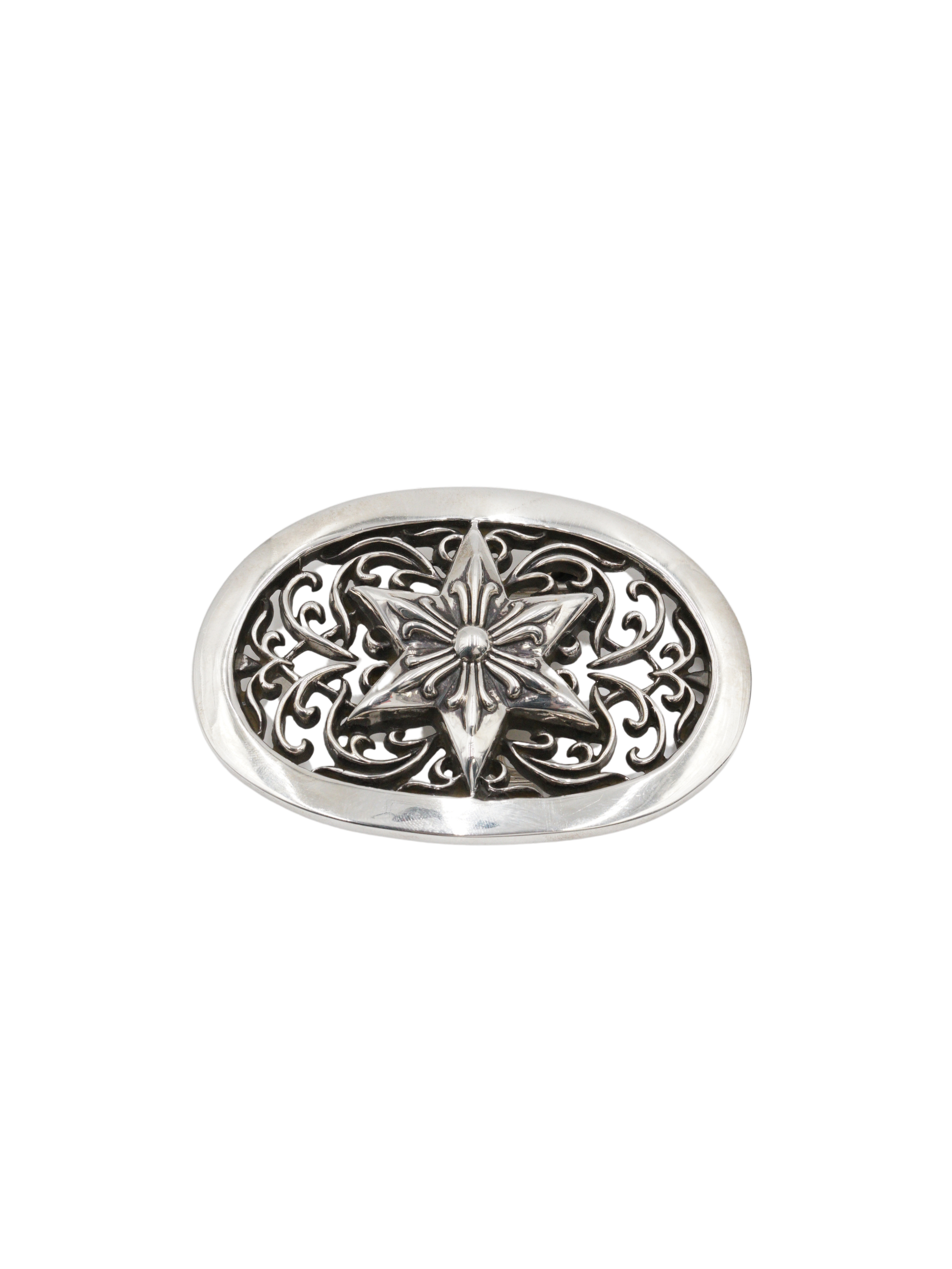 Chrome Hearts 925 Silver Big Oval Star Buckle