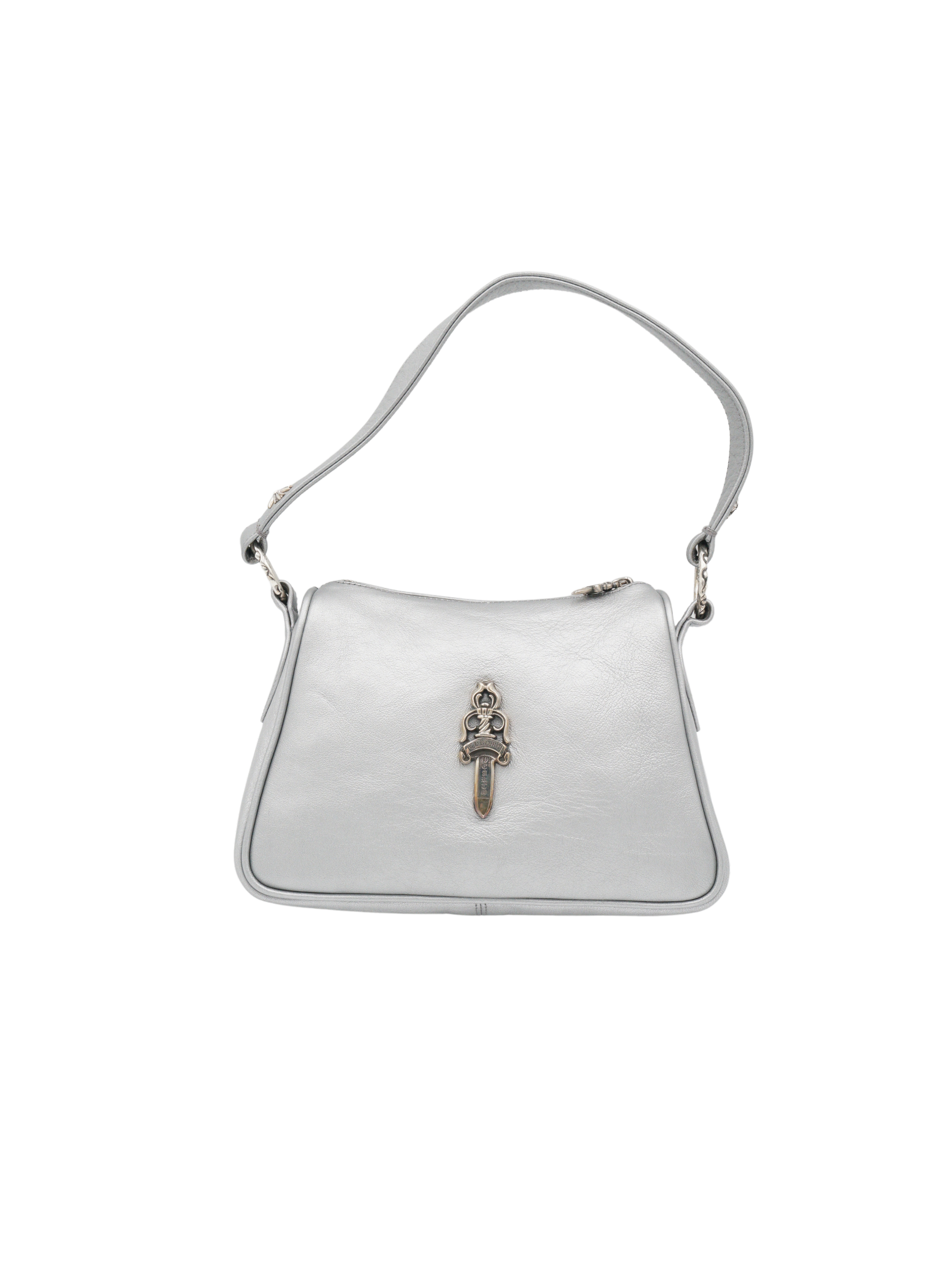 Chrome Hearts Chicken Nugget Leather Shoulder Bag in Silver