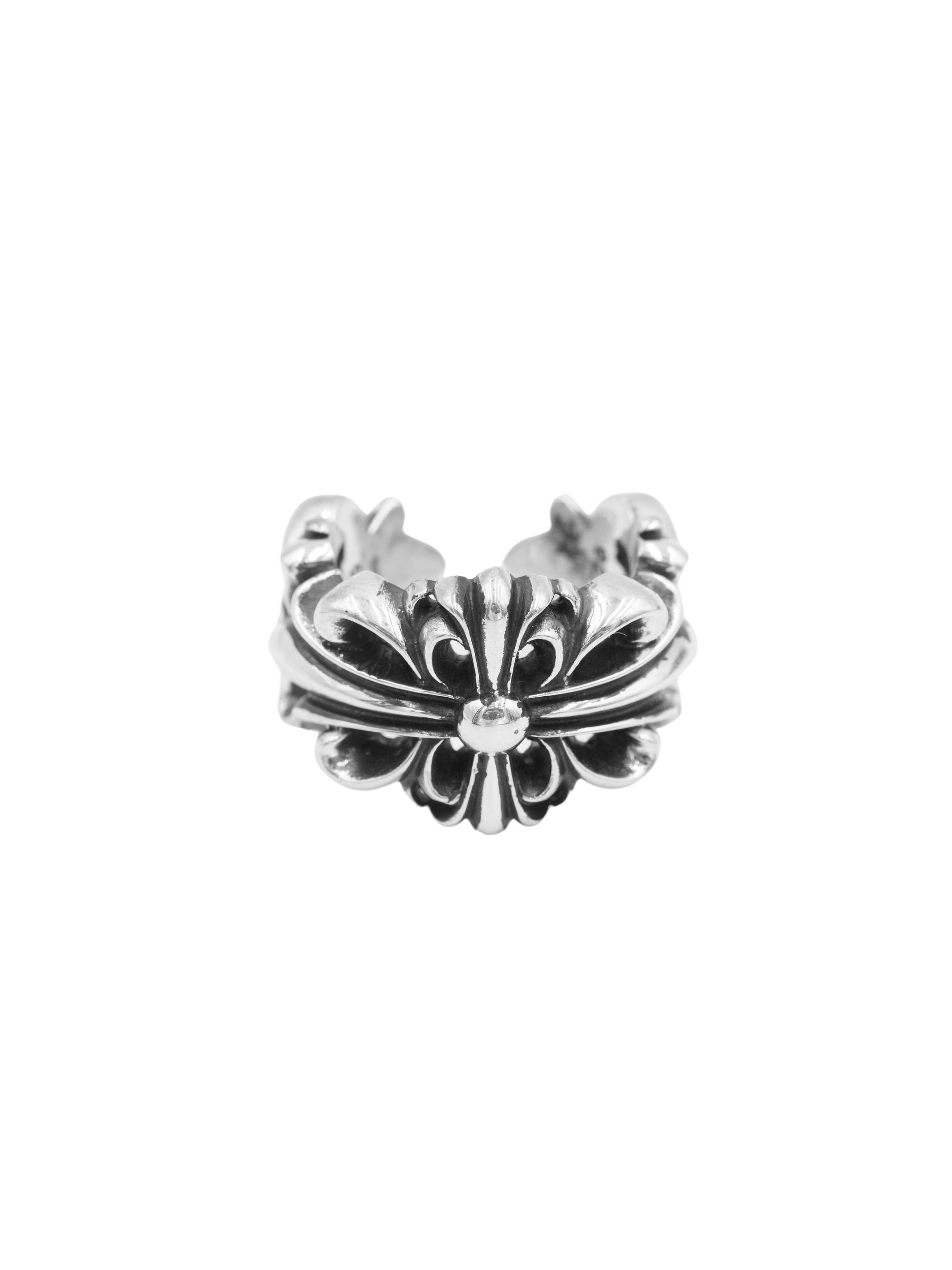 Chrome Hearts Double Floral Ring in Silver - US 6