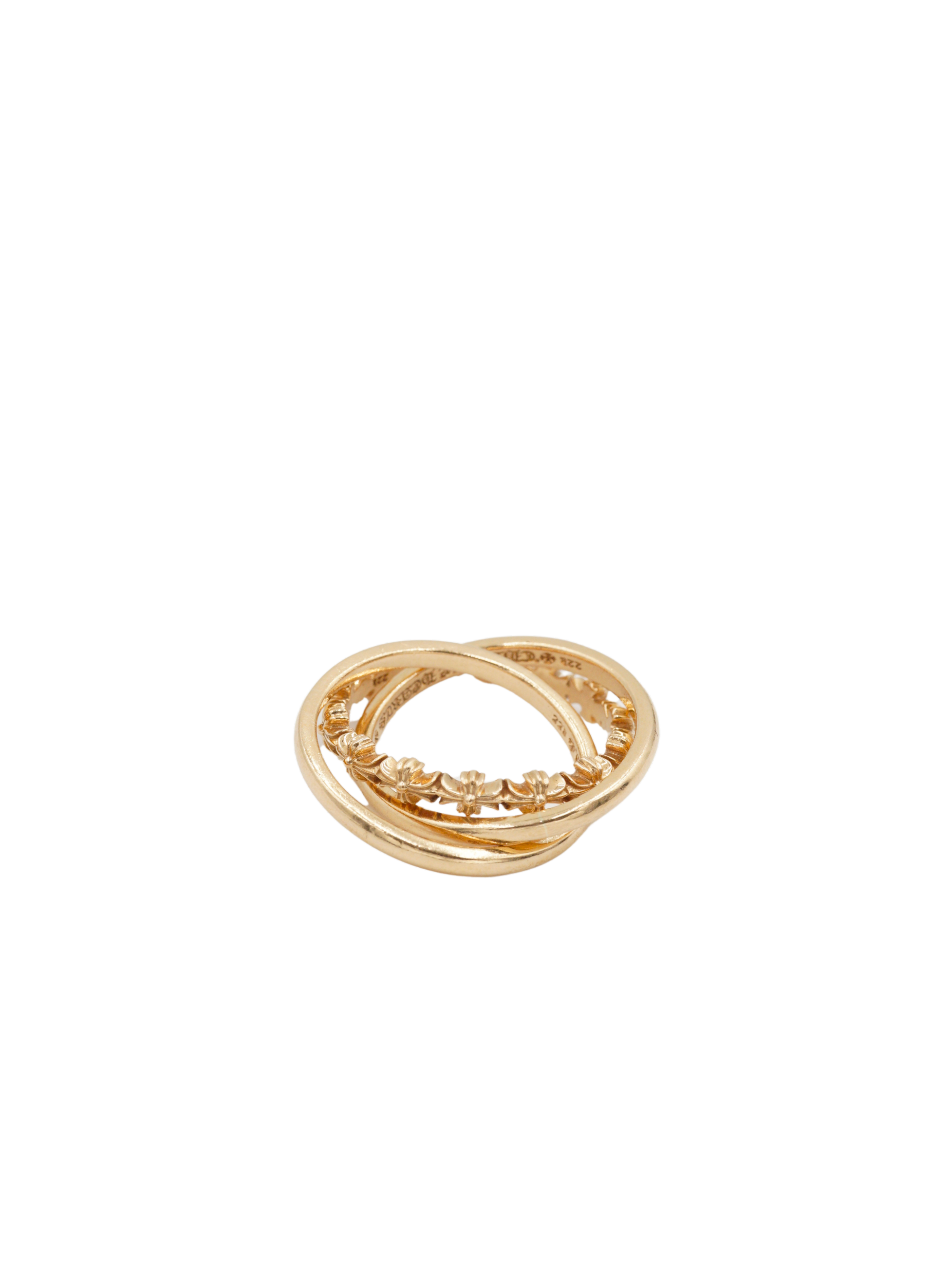 Chrome Hearts Tiny E CH Plus Triple Band Ring - US 8