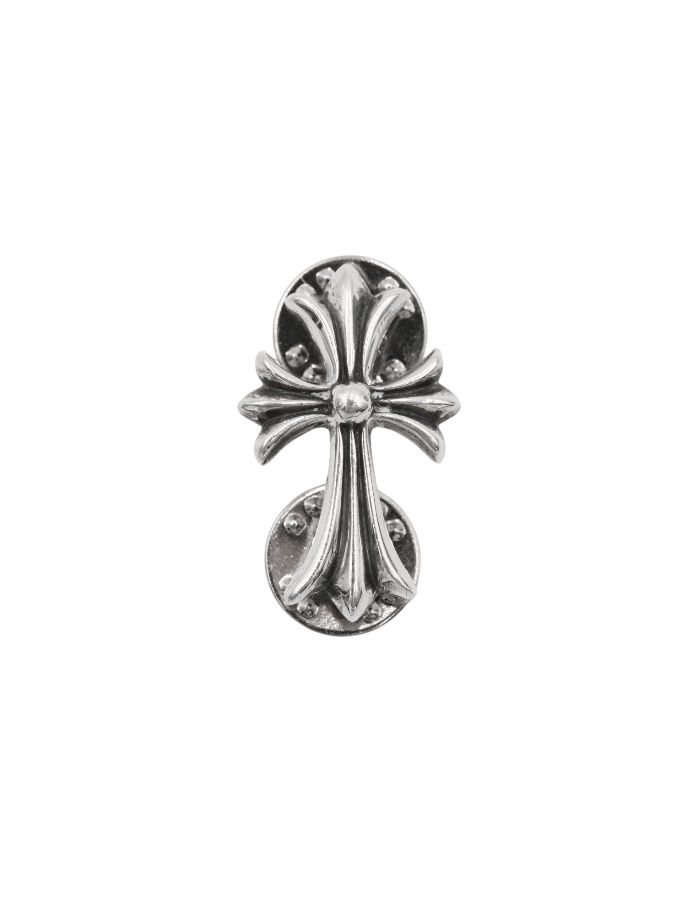 Chrome Hearts 925 Silver Tiny CH Cross Collar Pin