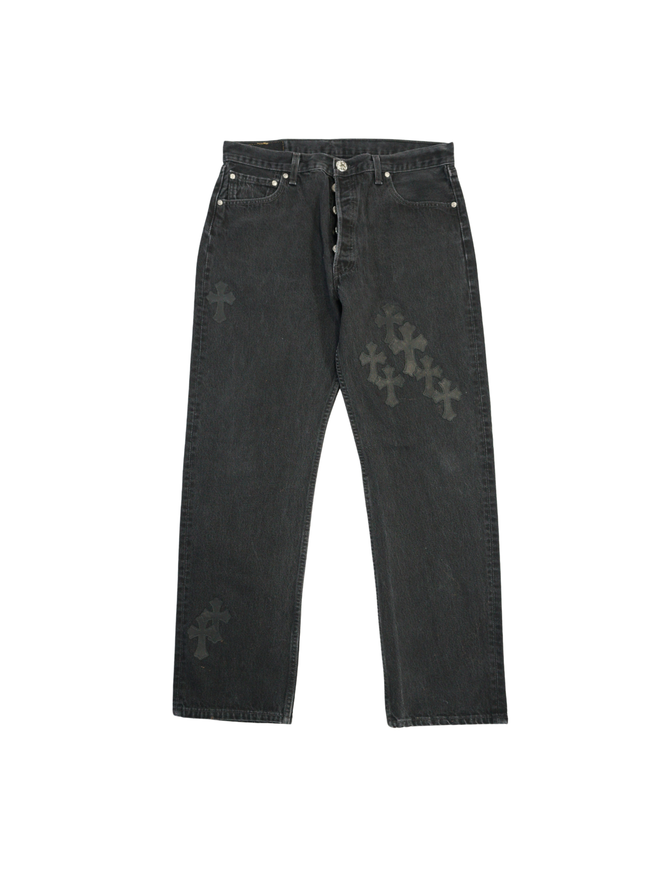 Chrome Hearts Levi Black Cross Jeans - 36